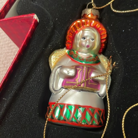 Rare Vintage GANZ Blown Glass Christmas Ornaments Set of 6 in Red Tree Gift Box - Picture 5 of 15